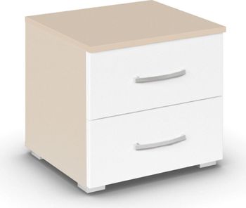 Aditio Champagne and Alpine White 2 Drawer Bedside Cabinet
