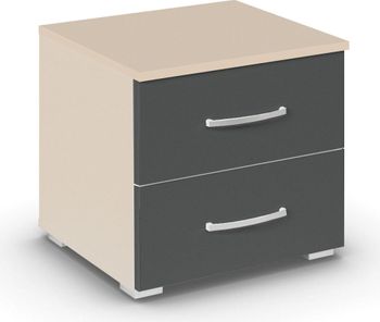 Aditio Champagne and Metallic Dark Grey 2 Drawer Bedside Cabinet