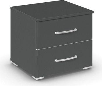 Aditio Metallic Dark Grey 2 Drawer Bedside Cabinet