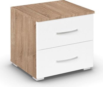 Aditio Sonoma Oak and Alpine White 2 Drawer Bedside Cabinet