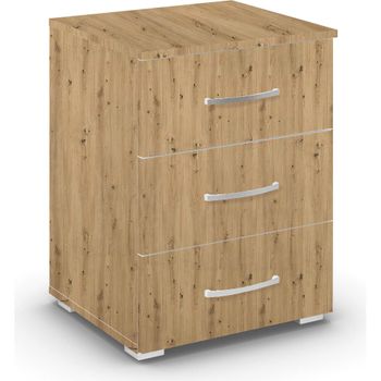 Aditio Artisan Oak 3 Drawer Bedside Cabinet