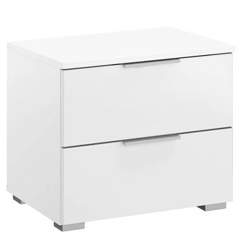 Alabama Alpine White 2 Drawer Bedside Cabinet
