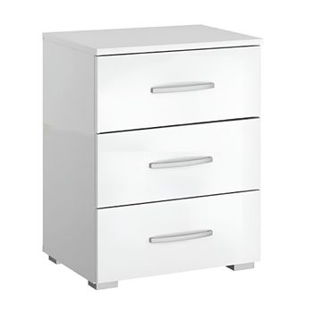 Alegro Alpine White 3 Drawer Bedside Cabinet
