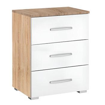 Alegro Sonoma Oak and Alpine White 3 Drawer Bedside Cabinet