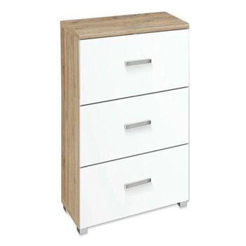 Alvor Sonoma Oak and Alpine White 3 Drawer Bedside Cabinet