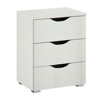 Arnstein Alpine White 3 Drawer Bedside Cabinet