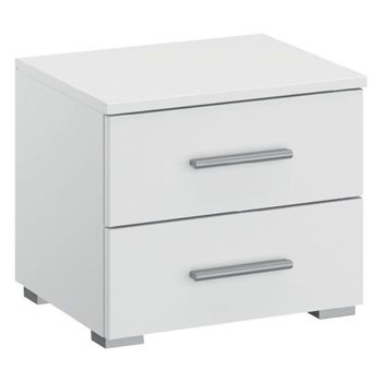 Base Alpine White 2 Drawer Bedside Cabinet