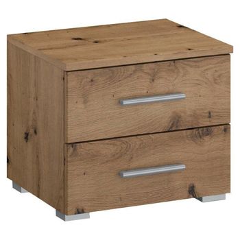 Base Artisan Oak 2 Drawer Bedside Cabinet