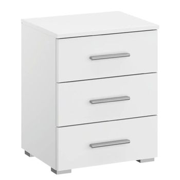 Base Alpine White 3 Drawer Bedside Cabinet
