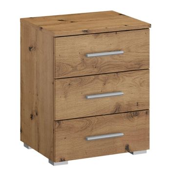 Base Artisan Oak 3 Drawer Bedside Cabinet