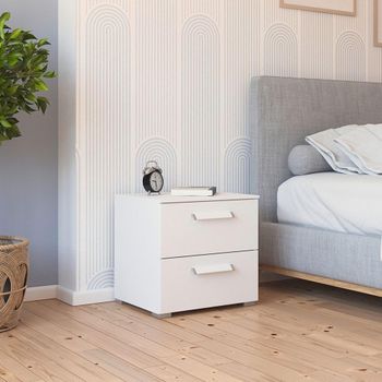 Evelyn Alpine White 2 Drawer Bedside Cabinet