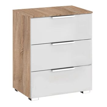 Texas Sonoma Oak and Alpine White 3 Drawer Bedside Cabinet