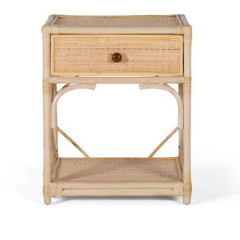 Revak Natural Rattan 1 Drawer Bedside Table