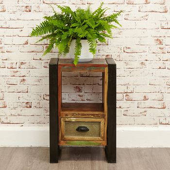 Urban Chic Reclaimed Wood 1 Drawer Bedside Table