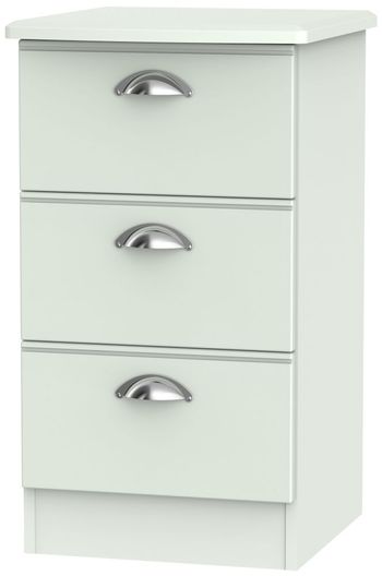 Victoria Grey 3 Drawer Bedside Cabinet