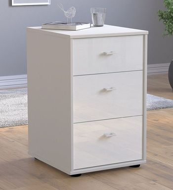 Rialto White 3 Drawer Bedside Cabinet