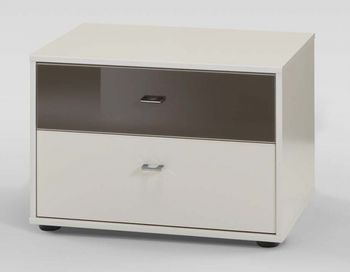 Tokio Champagne 2 Drawer Chrome Handle Bedside Cabinet