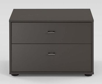 Tokio 2 Drawer Havana Chrome Handle Bedside Cabinet