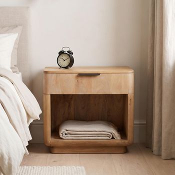 Wrenley Natural Mango Wood 1 Drawer Bedside Cabinet