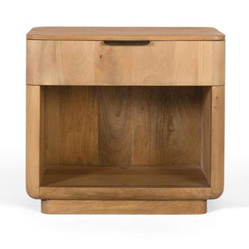 Wrenley Natural Mango Wood 1 Drawer Bedside Cabinet