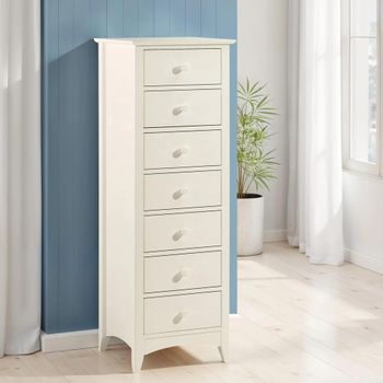 Cameo White 7 Drawer Tall Chest