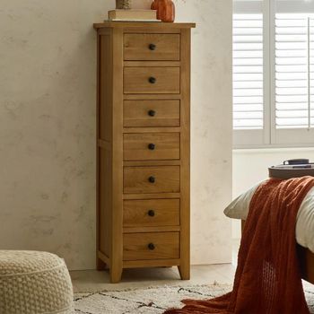 Marlborough Oak 7 Drawer Tall Chest