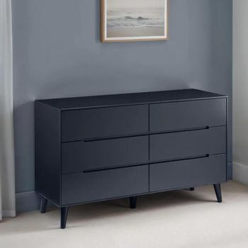 Alicia Black 6 Drawer Wide Chest