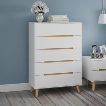 Alicia White 5 Drawer Midi Chest