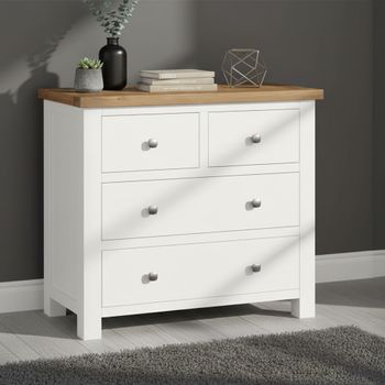Lundy White Painted 2+2 Drawer Chest