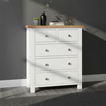 Lundy White Painted 2+3 Drawer Chest