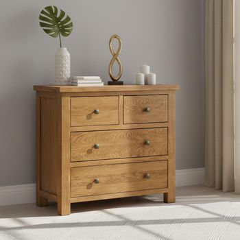 Original Rustic Oak 2+2 Drawer Chest