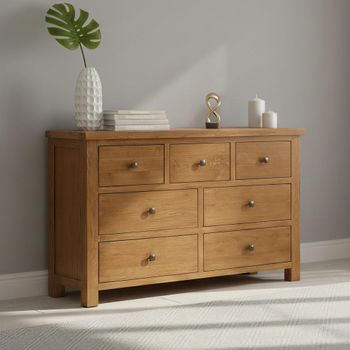 Original Rustic Oak 3+4 Drawer Chest
