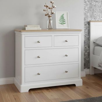 Cromwell White Painted 2+2 Drawer Chest