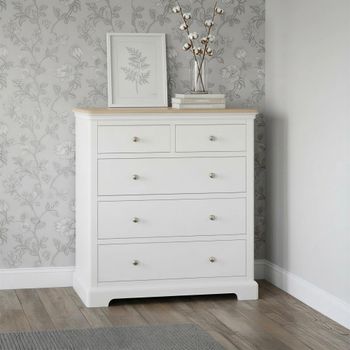 Cromwell White Painted 2+3 Drawer Chest