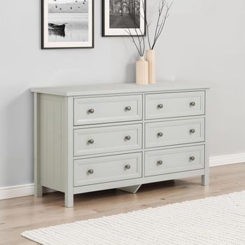Maine Grey 6 Drawer Wide Chest