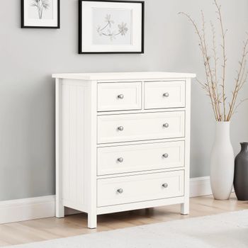 Maine White 3+2 Drawer Chest