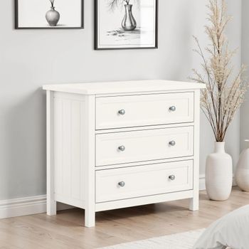 Maine White 3 Drawer Small Chest