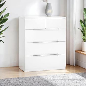 Manhattan White Gloss 3+2 Drawer Chest