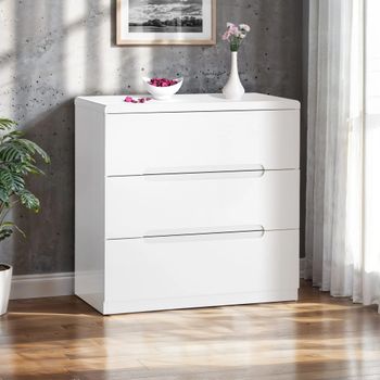 Manhattan White Gloss 3 Drawer Small Chest