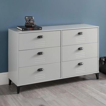 Lakers Grey 6 Drawer Wide Chest