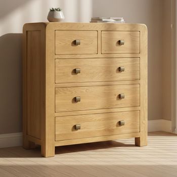 Curve Oak 2+3 Drawer Chest