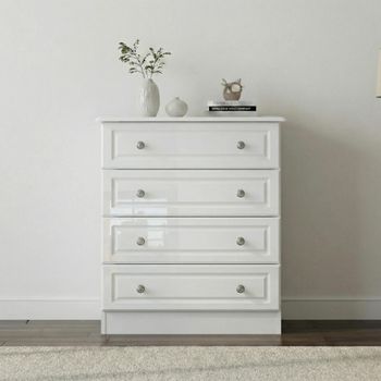 Pembroke White Gloss 4 Drawer Chest