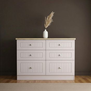 Vienna Cashmere 6 Drawer Midi Chest