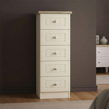 Vienna Cream 5 Drawer Narrow Chest