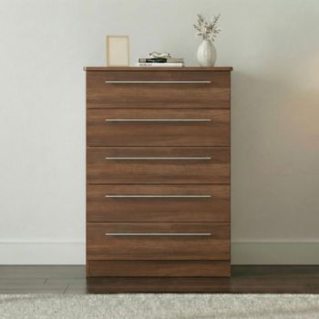 Sherwood Walnut 5 Drawer Chest