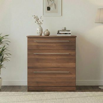 Sherwood Walnut 3 Drawer Deep Chest