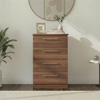 Sherwood Walnut Midi 4 Drawer Chest