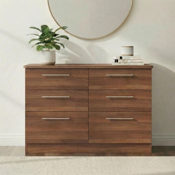Sherwood Walnut Midi 6 Drawer Chest