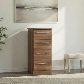 Sherwood Walnut Narrow 4 Drawer Chest