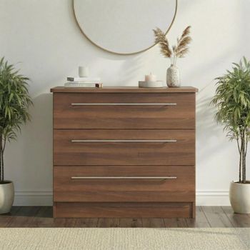 Sherwood Walnut 3 Drawer Small Chest